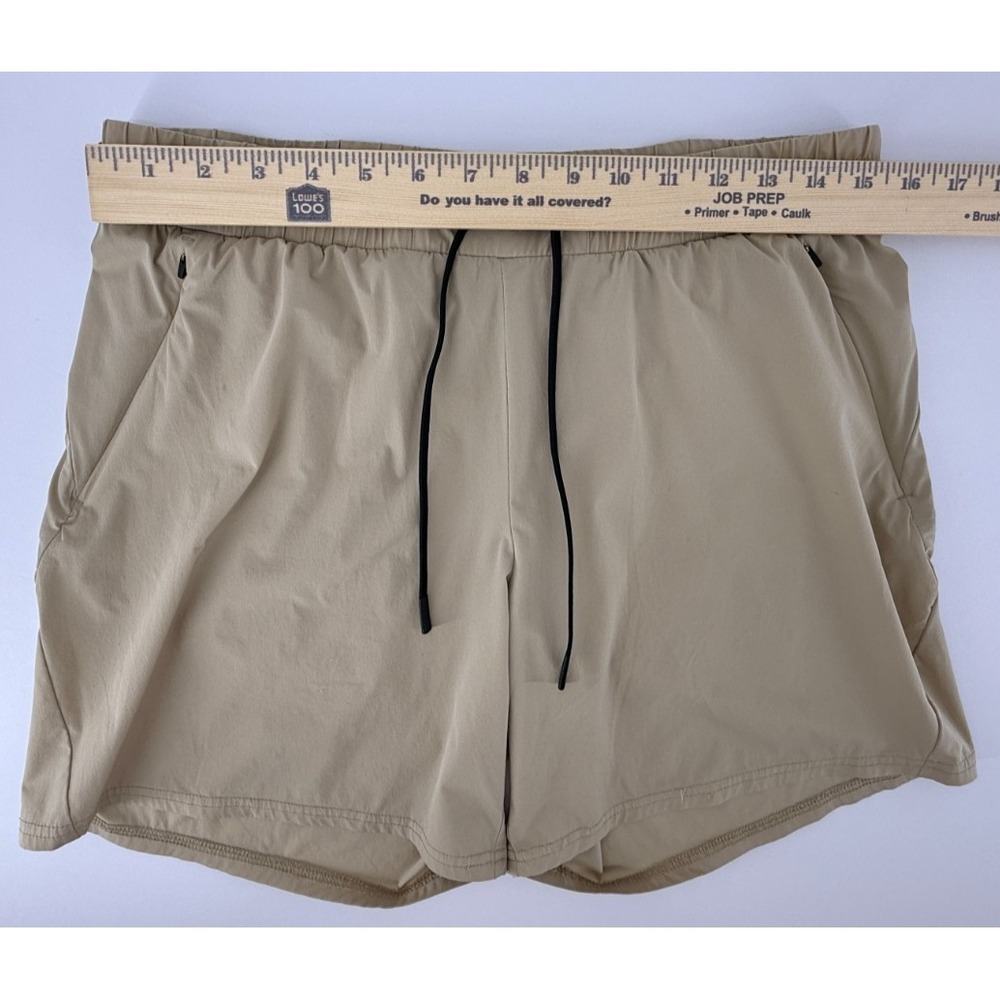 FLX Athletic Shorts Womens M Beige Running Gym Elastic Waist - Picture 6 of 7